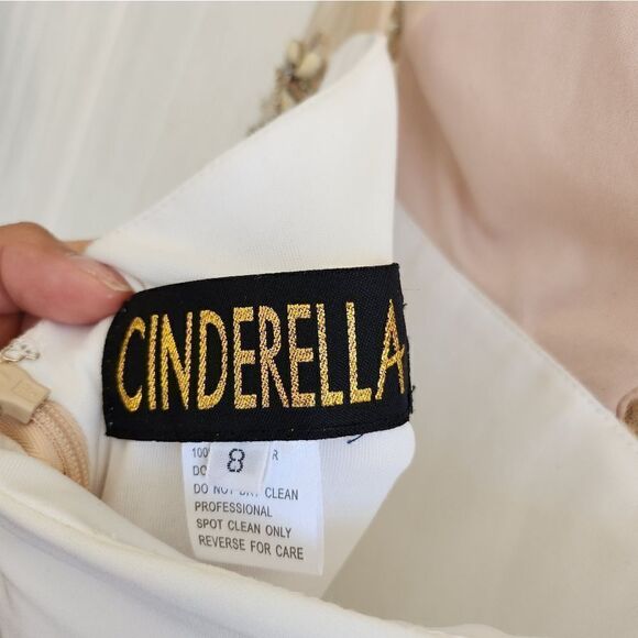 Cinderella beaded white prom gown dress - Picture 6 of 9